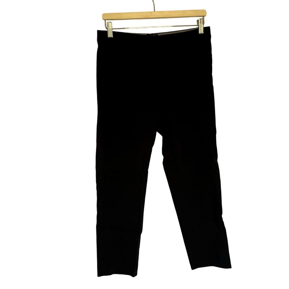 J.Jill wherever collection refined woven trousers black pockets women's size 8P